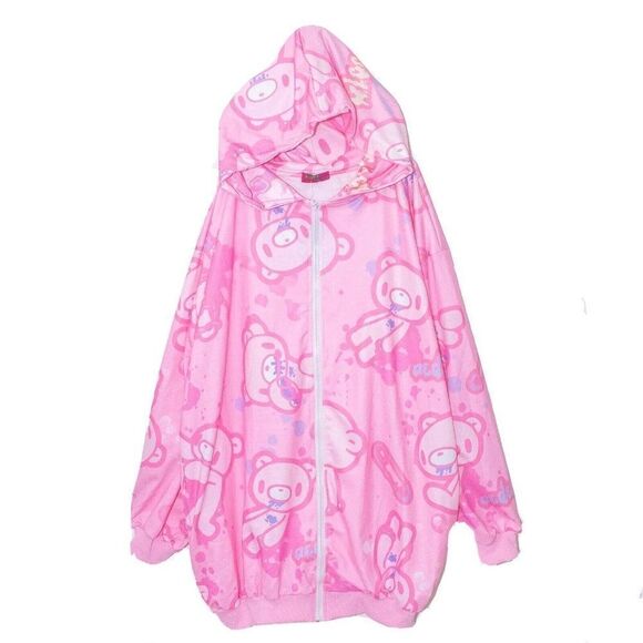Gloomy Bear Goth Emo Punk Raver Skater PINK Cute Oversized Hoodie XL - Picture 1 of 2